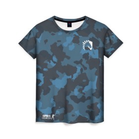 Женская футболка 3D с принтом Team Liquid - Jersey pro 2019 в Екатеринбурге, 100% полиэфир ( синтетическое хлопкоподобное полотно) | прямой крой, круглый вырез горловины, длина до линии бедер | 0x000000123 | csgo | liquid | twizz | ксго | ликвид | ликвиж