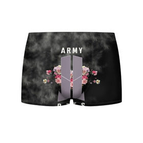 Мужские трусы 3D с принтом BTS K-POP ARMY в Екатеринбурге, 50% хлопок, 50% полиэстер | классическая посадка, на поясе мягкая тканевая резинка | bangtan | bighit | boy | fake love | j hope | jimin | jin | jungkook | korea | kpop | live | luv | mic drop | rm | suga | v | with | бтс | кей | поп