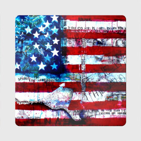 Магнит виниловый Квадрат с принтом АМЕРИКА в Екатеринбурге, полимерный материал с магнитным слоем | размер 9*9 см, закругленные углы | usa | абстракция | америка | американский | герб | звезды | краска | символика сша | страны | сша | флаг | штаты