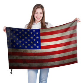 Флаг 3D с принтом Американский флаг в Екатеринбурге, 100% полиэстер | плотность ткани — 95 г/м2, размер — 67 х 109 см. Принт наносится с одной стороны | usa | абстракция | америка | американский | герб | звезды | краска | символика сша | страны | сша | флаг | штаты