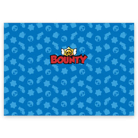 Поздравительная открытка с принтом Bounty BS в Екатеринбурге, 100% бумага | плотность бумаги 280 г/м2, матовая, на обратной стороне линовка и место для марки
 | Тематика изображения на принте: brawl stars | jessie | leon | spike | бравл старс | джесси | леон | спайк