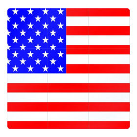 Магнитный плакат 3Х3 с принтом АМЕРИКАНСКИЙ ФЛАГ в Екатеринбурге, Полимерный материал с магнитным слоем | 9 деталей размером 9*9 см | usa | абстракция | америка | американский | герб | звезды | краска | символика сша | страны | сша | флаг | штаты