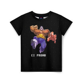 Детская футболка 3D с принтом EI PROMO в Екатеринбурге, 100% гипоаллергенный полиэфир | прямой крой, круглый вырез горловины, длина до линии бедер, чуть спущенное плечо, ткань немного тянется | brawl stars | jessie | leon | spike | бравл старс | джесси | леон | спайк