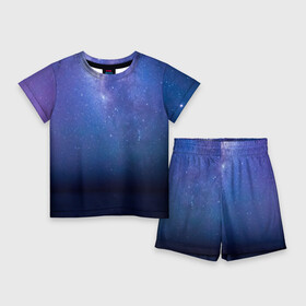 Детский костюм с шортами 3D с принтом Космос в Екатеринбурге,  |  | galaxy | nebula | space | star | абстракция | вселенная | галактика | звезда | звезды | космический | планеты