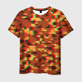 Мужская футболка 3D с принтом Пиксели в Екатеринбурге, 100% полиэфир | прямой крой, круглый вырез горловины, длина до линии бедер | Тематика изображения на принте: альтернативный камуфляж | армия | вдв | зеленый | камуфляж | пиксели | полевой | силовые структуры | текстуры | хаки
