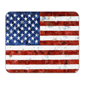 Коврик для мышки прямоугольный с принтом США ФЛАГ в Екатеринбурге, натуральный каучук | размер 230 х 185 мм; запечатка лицевой стороны | usa | абстракция | америка | американский | герб | звезды | краска | символика сша | страны | сша | флаг | штаты
