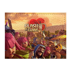 Обложка для студенческого билета с принтом Clash of Clans в Екатеринбурге, натуральная кожа | Размер: 11*8 см; Печать на всей внешней стороне | Тематика изображения на принте: base | clan wars | coc | hall | hog rider | royale | town | trap | база | гоблин | золото | клеш оф кленс | кок | крепость | кристаллы | трофей | эликсир