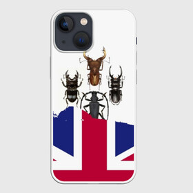 Чехол для iPhone 13 mini с принтом Жуки в Екатеринбурге,  |  | england | flag | the beatles | англия | жуки | флаг