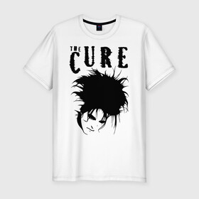 Мужская футболка хлопок Slim с принтом The Cure в Екатеринбурге, 92% хлопок, 8% лайкра | приталенный силуэт, круглый вырез ворота, длина до линии бедра, короткий рукав | cure | robert james smith | the cure | готик рок | группы | музыка | постпанк | роберт смит | рок