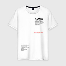 Мужская футболка хлопок с принтом NASA в Екатеринбурге, 100% хлопок | прямой крой, круглый вырез горловины, длина до линии бедер, слегка спущенное плечо. | galaxy | nasa | space | space company | star | астрономия | галактика | звезды | космическая компания | космос | наса