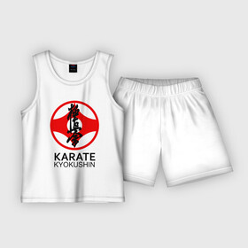 Детская пижама с шортами хлопок с принтом Karate Kyokushin в Екатеринбурге,  |  | box | boxing | bruce lee | champion | dragon | fight | fighter | judo | muay thai | team | tiger | ufc | али | боевые | боец | бой | бокс | боксер | борьба | брюс ли | воин | дзюдо | дракон | единоборства | искусство | карате | контакт | кулак | лев
