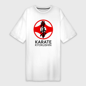 Платье-футболка хлопок с принтом Karate Kyokushin в Екатеринбурге,  |  | box | boxing | bruce lee | champion | dragon | fight | fighter | judo | muay thai | team | tiger | ufc | али | боевые | боец | бой | бокс | боксер | борьба | брюс ли | воин | дзюдо | дракон | единоборства | искусство | карате | контакт | кулак | лев