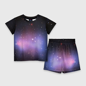 Детский костюм с шортами 3D с принтом Звезды в Екатеринбурге,  |  | galaxy | nebula | space | star | абстракция | вселенная | галактика | звезда | звезды | космический | планеты