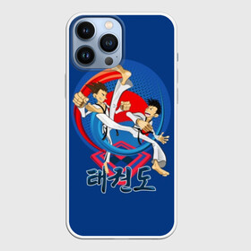 Чехол для iPhone 13 Pro Max с принтом Taekwondo в Екатеринбурге,  |  | art | attack | black | fight | fighters | hieroglyphs | jump | korean | martial arts | men | sport | style | taekwondo | wrestling | атака | боевое | бойцы | борьба | единоборства | иероглифы | искусство | кимоно | мужчины | поединок | пояса | прыжок | ра