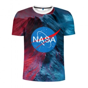 Мужская футболка 3D спортивная с принтом NASA в Екатеринбурге, 100% полиэстер с улучшенными характеристиками | приталенный силуэт, круглая горловина, широкие плечи, сужается к линии бедра | galaxy | nasa | space | space company | star | астрономия | галактика | звезды | космическая компания | космос | наса