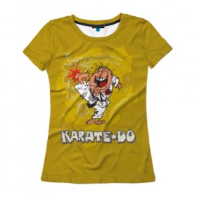 Женская футболка 3D с принтом Каратэ в Екатеринбурге, 100% полиэфир ( синтетическое хлопкоподобное полотно) | прямой крой, круглый вырез горловины, длина до линии бедер | каратэ