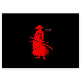 Поздравительная открытка с принтом Самурай в Екатеринбурге, 100% бумага | плотность бумаги 280 г/м2, матовая, на обратной стороне линовка и место для марки
 | Тематика изображения на принте: abstraction | art | blood | clan | drops | feudal lord | fighter | japan | man | prince | samurai | swords | warrior | абстракция | боец | воин | искусство | капли | клан | князь | кровь | мечи | мужчина | самурай | феодал | япония