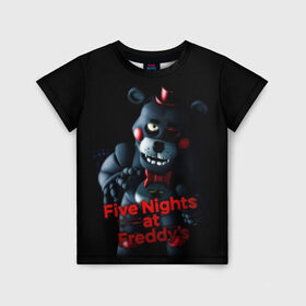 Детская футболка 3D с принтом Five Nights At Freddys в Екатеринбурге, 100% гипоаллергенный полиэфир | прямой крой, круглый вырез горловины, длина до линии бедер, чуть спущенное плечо, ткань немного тянется | five nights at freddys | foxy | аниматроники | игра | компьютерная игра | робот | фокси | фредди | фреди | чика