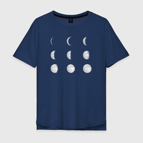 Мужская футболка хлопок Oversize с принтом Луна в Екатеринбурге, 100% хлопок | свободный крой, круглый ворот, “спинка” длиннее передней части | Тематика изображения на принте: moon | астрономия | в космосе | космос | луна | луны | планета | планеты | спутник земли
