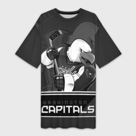 Платье-футболка 3D с принтом Washington Capitals в Екатеринбурге,  |  | capitals | hokkey | nhl | ovechkin | washington | александр | вашингтон | кэпиталз | кэпиталс | овечкин | хоккеист | хоккей