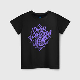 Детская футболка хлопок с принтом Deep Purple в Екатеринбурге, 100% хлопок | круглый вырез горловины, полуприлегающий силуэт, длина до линии бедер | Тематика изображения на принте: deep purple | группы | дип пёрпл | жэви метал | метал | музыка | рок | хард рок
