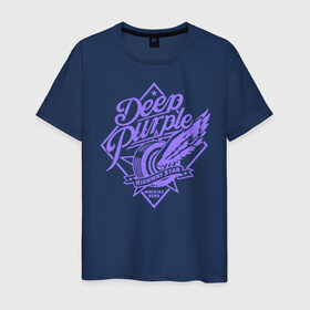 Мужская футболка хлопок с принтом Deep Purple в Екатеринбурге, 100% хлопок | прямой крой, круглый вырез горловины, длина до линии бедер, слегка спущенное плечо. | Тематика изображения на принте: deep purple | группы | дип пёрпл | жэви метал | метал | музыка | рок | хард рок
