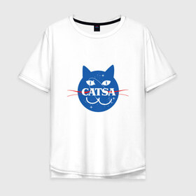 Мужская футболка хлопок Oversize с принтом CATSA в Екатеринбурге, 100% хлопок | свободный крой, круглый ворот, “спинка” длиннее передней части | Тематика изображения на принте: 