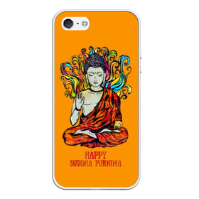 Чехол для iPhone 5/5S матовый с принтом Happy Buddha Purnima в Екатеринбурге, Силикон | Область печати: задняя сторона чехла, без боковых панелей | Тематика изображения на принте: buddha | golden | happy | indian | kesa | lotus | monk | orange | ornament | pattern | pose | religion | shakyamuni | spiritual | te | будда | буддизм | духовный | золотой | индийский | кашая | кэса | лотос | оранжевый | орнамент | основатель | по