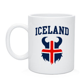 Кружка с принтом Исландия в Екатеринбурге, керамика | объем — 330 мл, диаметр — 80 мм. Принт наносится на бока кружки, можно сделать два разных изображения | iceland | iseland | исландия | сборная | сборная исландии | сборная исландии по футболу | сборные | форма | футбол | чемпионат мира по футболу