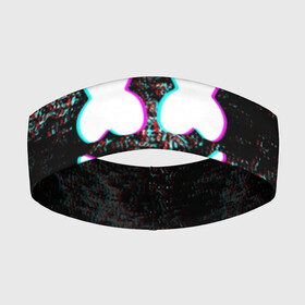 Повязка на голову 3D с принтом MARSHMELLO GLITCH   МАРШМЕЛЛО НЕОН в Екатеринбурге,  |  | dj | glitch | marshmello | usa | америка | глитч | клубная музыка | маршмелло | музыка | музыкант