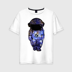 Женская футболка хлопок Oversize с принтом космос в Екатеринбурге, 100% хлопок | свободный крой, круглый ворот, спущенный рукав, длина до линии бедер
 | астрономия | вселенная | галактика | графика | звезды | инопланетяне | космос | нло