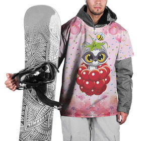 Накидка на куртку 3D с принтом Енот в малине в Екатеринбурге, 100% полиэстер |  | Тематика изображения на принте: енот | енотик | забавный | зверек | лапки | милый | полосатый | пушистик | смешной | ушастик