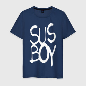 Мужская футболка хлопок с принтом Sus Boy в Екатеринбурге, 100% хлопок | прямой крой, круглый вырез горловины, длина до линии бедер, слегка спущенное плечо. | Тематика изображения на принте: lil peep | rap | лил пип | рэп