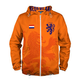 Мужская ветровка 3D с принтом Сборная Голландии в Екатеринбурге, 100% полиэстер | подол и капюшон оформлены резинкой с фиксаторами, два кармана без застежек по бокам, один потайной карман на груди | holland | nederland | netherlands | голландия | нидерланды | сборная голландии | сборная голландии по футболу | сборная нидерландов | форма | футбольные сборные | чемпионат