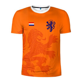 Мужская футболка 3D спортивная с принтом Сборная Голландии в Екатеринбурге, 100% полиэстер с улучшенными характеристиками | приталенный силуэт, круглая горловина, широкие плечи, сужается к линии бедра | Тематика изображения на принте: holland | nederland | netherlands | голландия | нидерланды | сборная голландии | сборная голландии по футболу | сборная нидерландов | форма | футбольные сборные | чемпионат