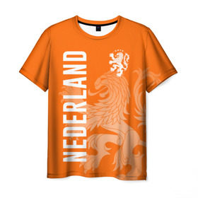 Мужская футболка 3D с принтом Сборная Голландии в Екатеринбурге, 100% полиэфир | прямой крой, круглый вырез горловины, длина до линии бедер | holland | nederland | netherlands | голландия | нидерланды | сборная голландии | сборная голландии по футболу | сборная нидерландов | форма | футбольные сборные | чемпионат