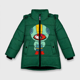 Зимняя куртка для девочек 3D с принтом Brawl Stars в Екатеринбурге, ткань верха — 100% полиэстер; подклад — 100% полиэстер, утеплитель — 100% полиэстер. | длина ниже бедра, удлиненная спинка, воротник стойка и отстегивающийся капюшон. Есть боковые карманы с листочкой на кнопках, утяжки по низу изделия и внутренний карман на молнии. 

Предусмотрены светоотражающий принт на спинке, радужный светоотражающий элемент на пуллере молнии и на резинке для утяжки. | brawl stars | moba | барли | ворон | джин | динамайк | дэррил | игра | карл | кольт | леон | мортис | нита | пайпер | пенни | поко | пэм | рико | спайк | тара | фрэнк | шелли | эль примо