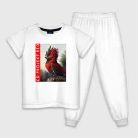 Детская пижама хлопок с принтом CD RPOJECT RED в Екатеринбурге, 100% хлопок |  брюки и футболка прямого кроя, без карманов, на брюках мягкая резинка на поясе и по низу штанин
 | 