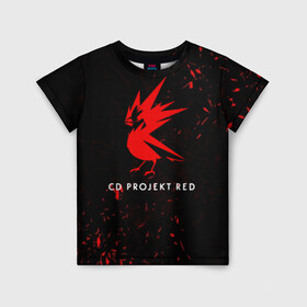 Детская футболка 3D с принтом CD RPOJECT RED в Екатеринбурге, 100% гипоаллергенный полиэфир | прямой крой, круглый вырез горловины, длина до линии бедер, чуть спущенное плечо, ткань немного тянется | 2019 | cd project red | cyberpunk 2077 | future | hack | night city | samurai | sci fi | андроиды | безумие | будущее | киберпанк 2077 | логотип | роботы | самураи | фантастика | цифры