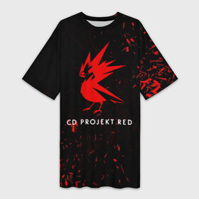 Платье-футболка 3D с принтом CD RPOJECT RED в Екатеринбурге,  |  | 2019 | cd project red | cyberpunk 2077 | future | hack | night city | samurai | sci fi | андроиды | безумие | будущее | киберпанк 2077 | логотип | роботы | самураи | фантастика | цифры