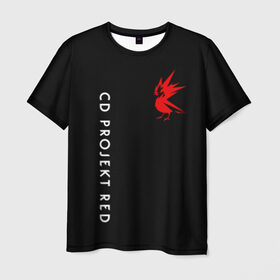 Мужская футболка 3D с принтом CD RPOJECT RED в Екатеринбурге, 100% полиэфир | прямой крой, круглый вырез горловины, длина до линии бедер | 2019 | cd project red | cyberpunk 2077 | future | hack | night city | samurai | sci fi | андроиды | безумие | будущее | киберпанк 2077 | логотип | роботы | самураи | фантастика | цифры