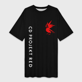 Платье-футболка 3D с принтом CD RPOJECT RED в Екатеринбурге,  |  | 2019 | cd project red | cyberpunk 2077 | future | hack | night city | samurai | sci fi | андроиды | безумие | будущее | киберпанк 2077 | логотип | роботы | самураи | фантастика | цифры
