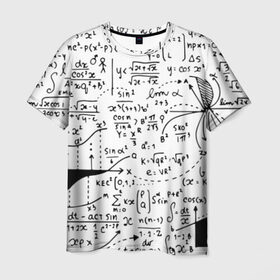 Мужская футболка 3D с принтом Формулы в Екатеринбурге, 100% полиэфир | прямой крой, круглый вырез горловины, длина до линии бедер | science | геометрия | математика | наука | формулы