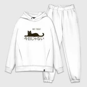 Мужской костюм хлопок OVERSIZE с принтом Not today cat Не сегодня в Екатеринбурге,  |  | anime | bts | cat | cute | cute cats | idol | japan | japanese | k pop | kawaii | kpop | lettering | letters | memes. animal | nekojima | not today | tokyo | tokyo girl | бтс | кот | кпоп | лень