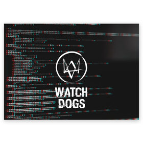 Поздравительная открытка с принтом WATCH DOGS в Екатеринбурге, 100% бумага | плотность бумаги 280 г/м2, матовая, на обратной стороне линовка и место для марки
 | action | ct os | ded sec | fox | game | gamer | glitch | hacker | player | watch dogs | watch dogs 2 | глитч | знак лиса | игра | компьютерная игра | маркус | хакер