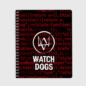 Тетрадь с принтом WATCH DOGS в Екатеринбурге, 100% бумага | 48 листов, плотность листов — 60 г/м2, плотность картонной обложки — 250 г/м2. Листы скреплены сбоку удобной пружинной спиралью. Уголки страниц и обложки скругленные. Цвет линий — светло-серый
 | action | ct os | ded sec | fox | game | gamer | glitch | hacker | player | watch dogs | watch dogs 2 | глитч | знак лиса | игра | компьютерная игра | маркус | хакер