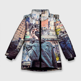 Зимняя куртка для девочек 3D с принтом SCARLXRD (RAP) в Екатеринбурге, ткань верха — 100% полиэстер; подклад — 100% полиэстер, утеплитель — 100% полиэстер. | длина ниже бедра, удлиненная спинка, воротник стойка и отстегивающийся капюшон. Есть боковые карманы с листочкой на кнопках, утяжки по низу изделия и внутренний карман на молнии. 

Предусмотрены светоотражающий принт на спинке, радужный светоотражающий элемент на пуллере молнии и на резинке для утяжки. | музыка | реп | скарлорд