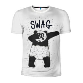Мужская футболка 3D спортивная с принтом Swag Panda в Екатеринбурге, 100% полиэстер с улучшенными характеристиками | приталенный силуэт, круглая горловина, широкие плечи, сужается к линии бедра | animal | art | authority | bear | dab | drawing | gesture | graphics | indisputable | panda | swag | wild | авторитет | графика | даб | дикий | жест | животное | искусство | медведь | непререкаемый | панда | рисунок | свэг