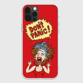 Чехол для iPhone 12 Pro Max с принтом Dont panic в Екатеринбурге, Силикон |  | colored | comic | drawing | eyes | hair | horror | mouth | no | open | panic | pop art | protruding | retro | screaming | sticking out | woman | волосы | выпученные | глаза | дыбом | женщина | комикс | кричит | нет | открытый | паника | поп арт | ретро | 