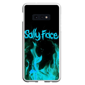 Чехол для Samsung S10E с принтом SALLY FACE FIRE в Екатеринбурге, Силикон | Область печати: задняя сторона чехла, без боковых панелей | face | fire | game | horror | larry | sally | sally face | sanity s fall | игра | ларри | мальчик с протезом | огонь | салли | салли фейс | ужасы